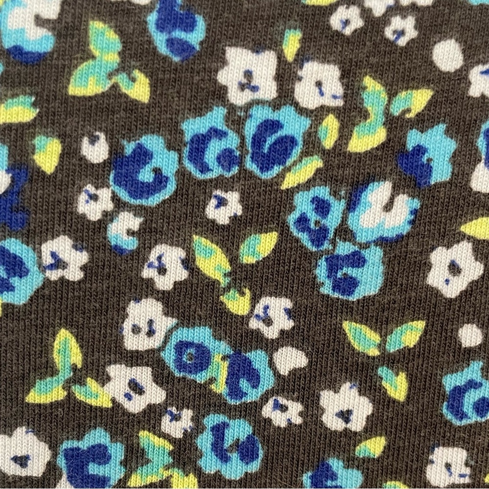 American Eagle Gray Mini Dress Blue Green Floral Print Cut Out Back Size Large - Picture 8 of 10
